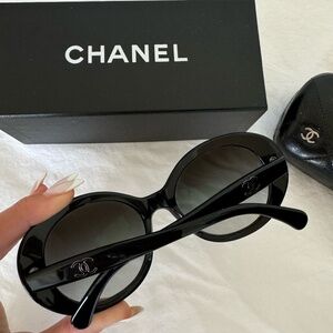 CHANEL  Oval CC Sunglasses 5372 Black